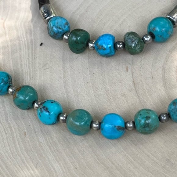 Dakota West Shube 15 1/2” Sterling Turquoise Brown Braided Necklace and bracelet - Picture 8 of 10